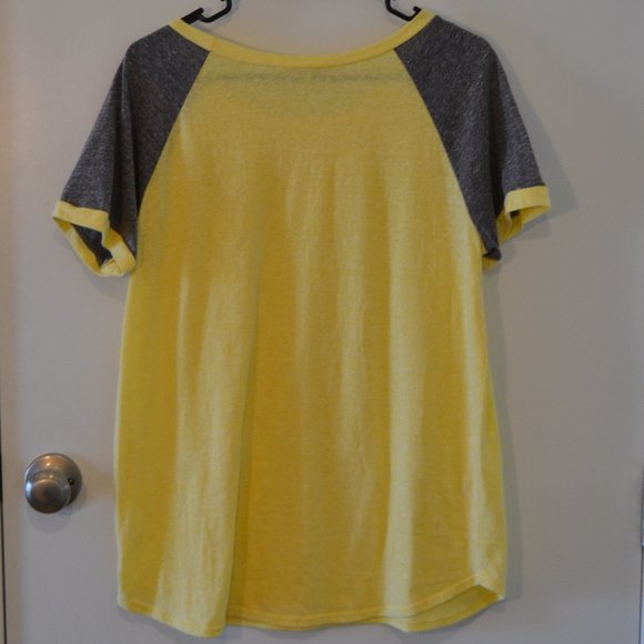 Yellow & Gray Raglan Tee - Picture 4 of 5